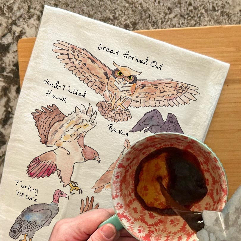 Birds of Prey Tea Towel – Raptor Enthusiast Decor
