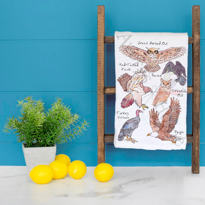 Birds of Prey Tea Towel – Raptor Enthusiast Decor