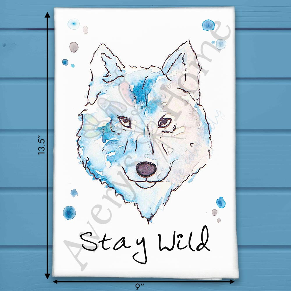 Stay Wild Wolf Tea Towel – Western Nature Decor