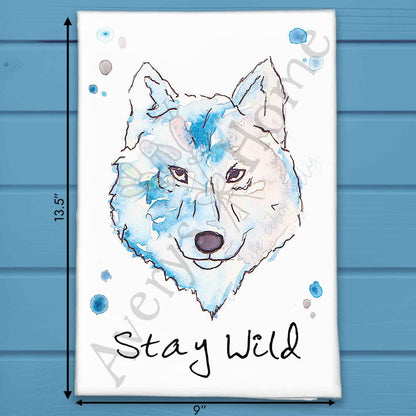 Stay Wild Wolf Tea Towel – Western Nature Decor