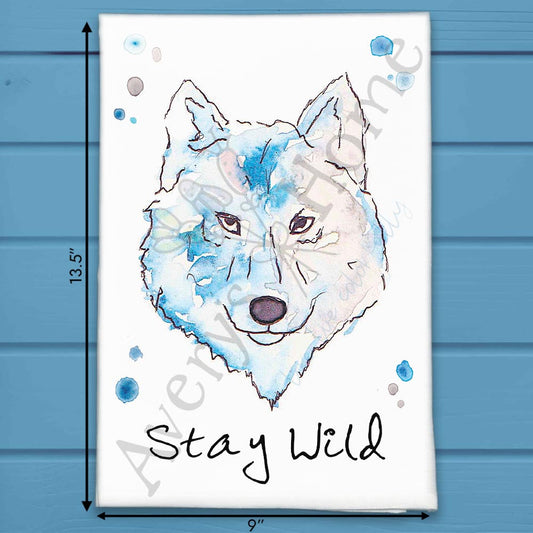 Stay Wild Wolf Tea Towel – Western Nature Decor