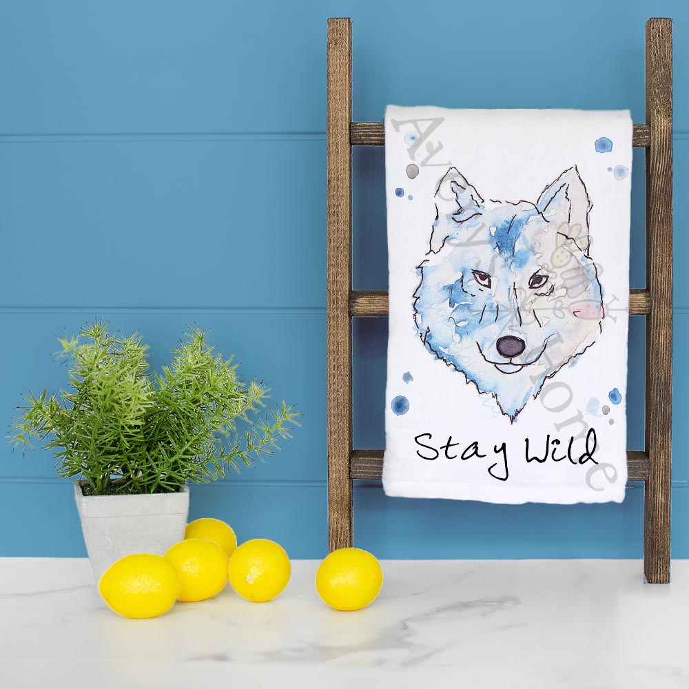 Stay Wild Wolf Tea Towel – Western Nature Decor
