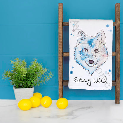 Stay Wild Wolf Tea Towel – Western Nature Decor