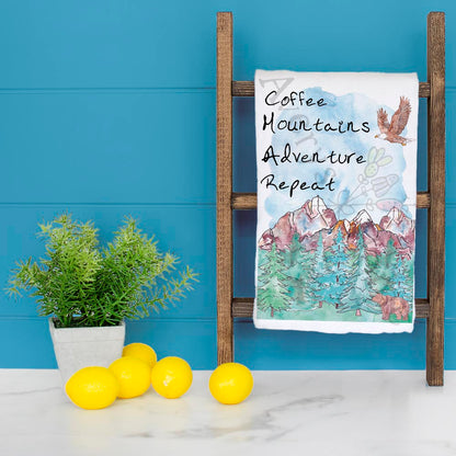 Coffee Mountains Adventure Tea Towel – Rugged Decor