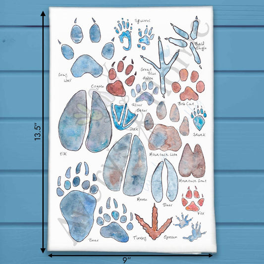 Animal Tracks Tea Towel – Mountain Hiking Decor