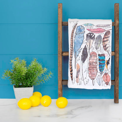 Bird Feather Collection Tea Towel – Nature Study Decor