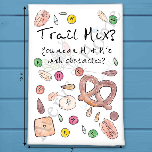 Trail Mix Ingredients Tea Towel – Camping Snack Humor