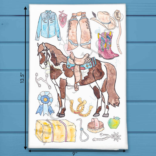 Western Horse Riding Tea Towel – Cowboy Decor