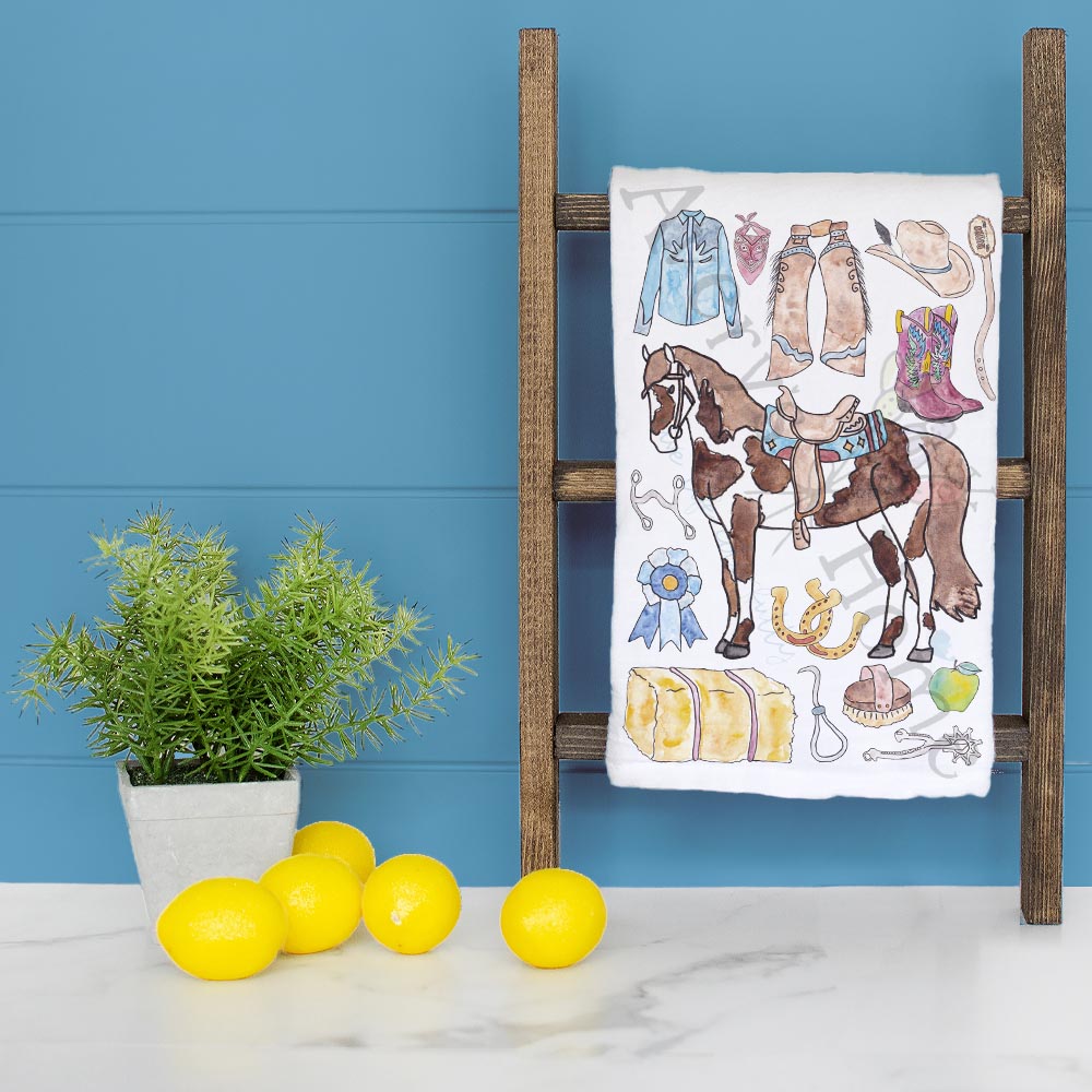 Western Horse Riding Tea Towel – Cowboy Decor