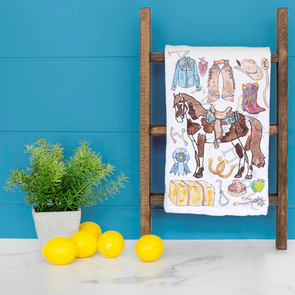 Western Horse Riding Tea Towel – Cowboy Decor