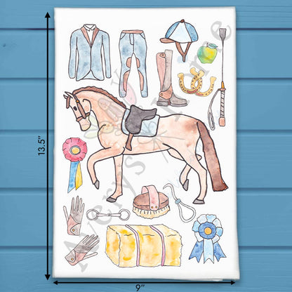 English Equestrian Tea Towel – Custom Rider Gift