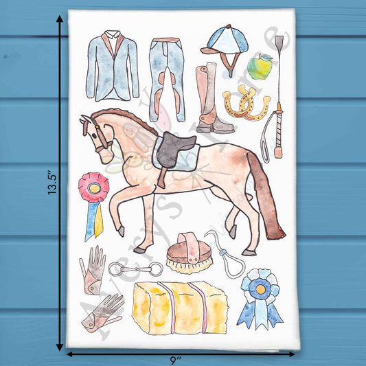 English Equestrian Tea Towel – Custom Rider Gift