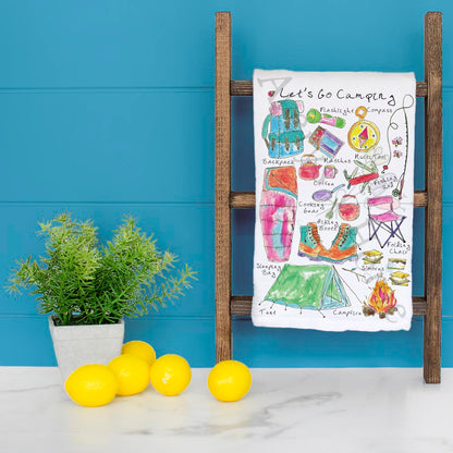 Let’s Go Camping Tea Towel – Nature Explorer Decor