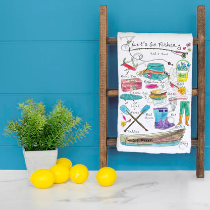 Let’s Go Fishing Tea Towel – Outdoor Lake Decor