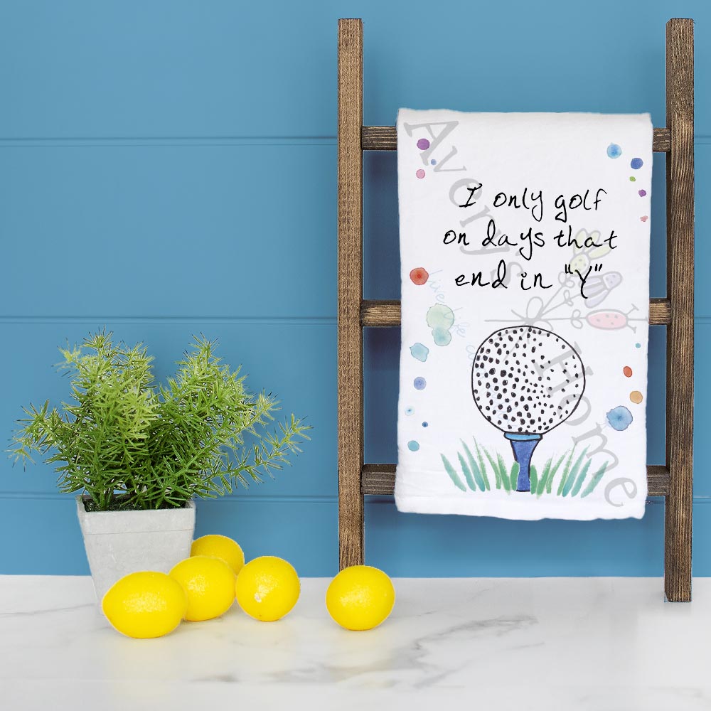Play Golf Daily Tea Towel – Sporty Humor