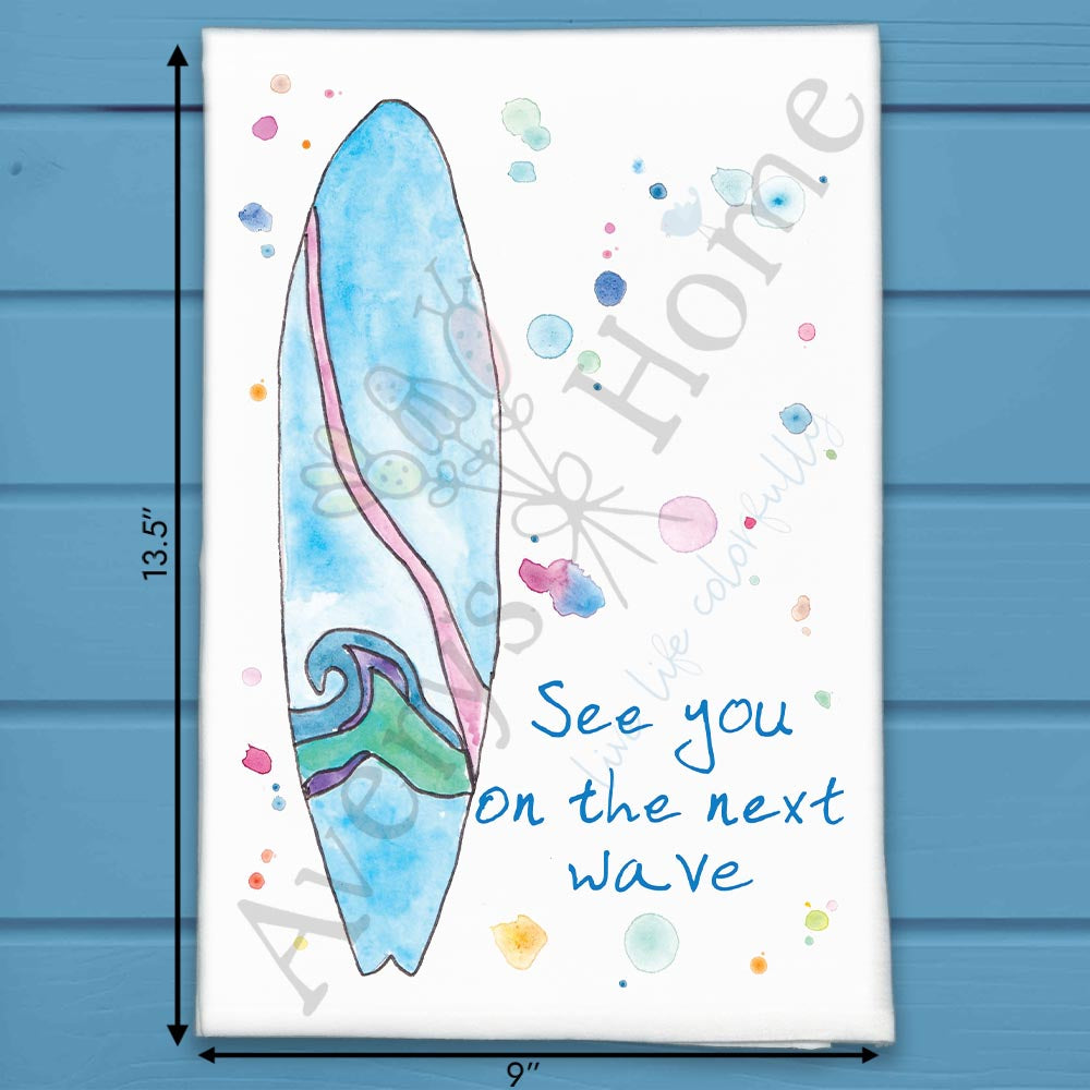Surfing Ocean Tea Towel – Wave Lover Decor