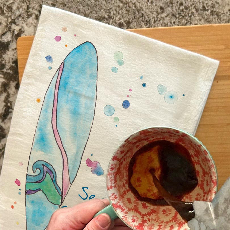 Surfing Ocean Tea Towel – Wave Lover Decor