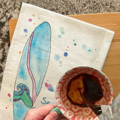 Surfing Ocean Tea Towel – Wave Lover Decor
