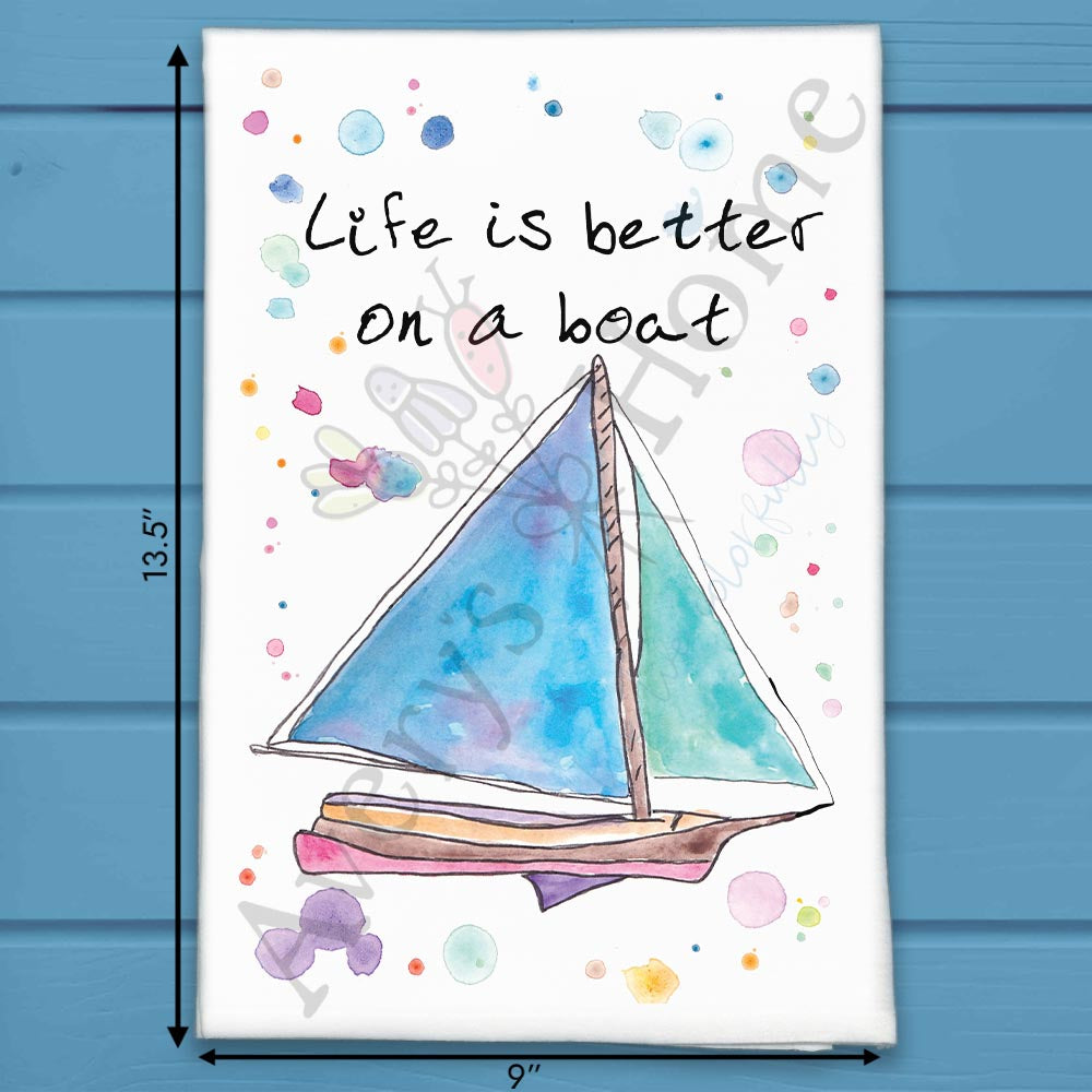 Sailboat Life Tea Towel – Nautical Decor