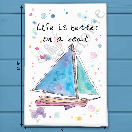 Sailboat Life Tea Towel – Nautical Decor
