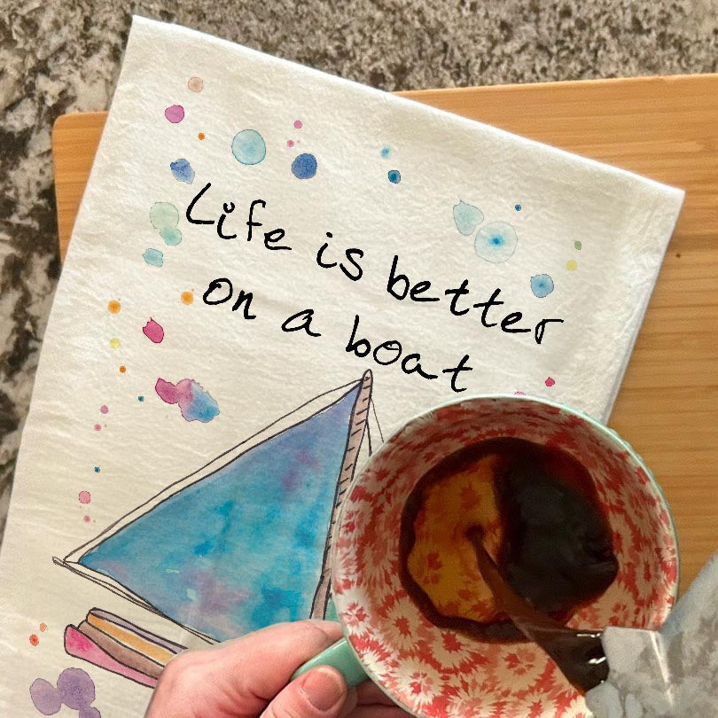 Sailboat Life Tea Towel – Nautical Decor