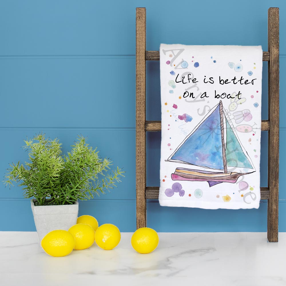 Sailboat Life Tea Towel – Nautical Decor