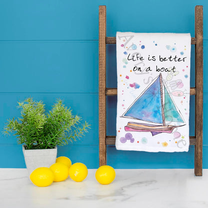 Sailboat Life Tea Towel – Nautical Decor