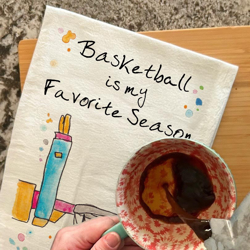 Basketball Tea Towel – Game Night Decor