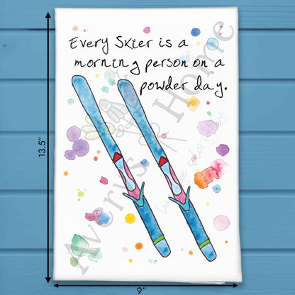 Skiing Tea Towel – Winter Sports Decor