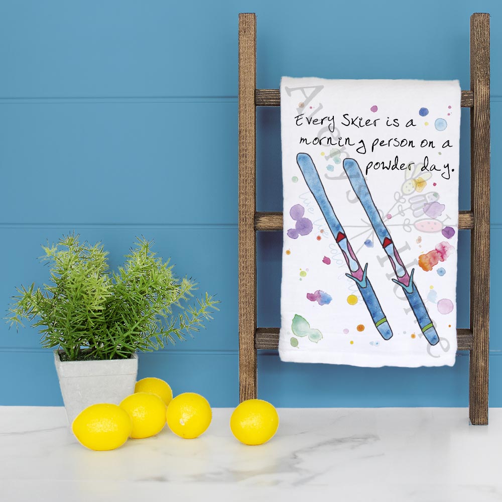 Skiing Tea Towel – Winter Sports Decor