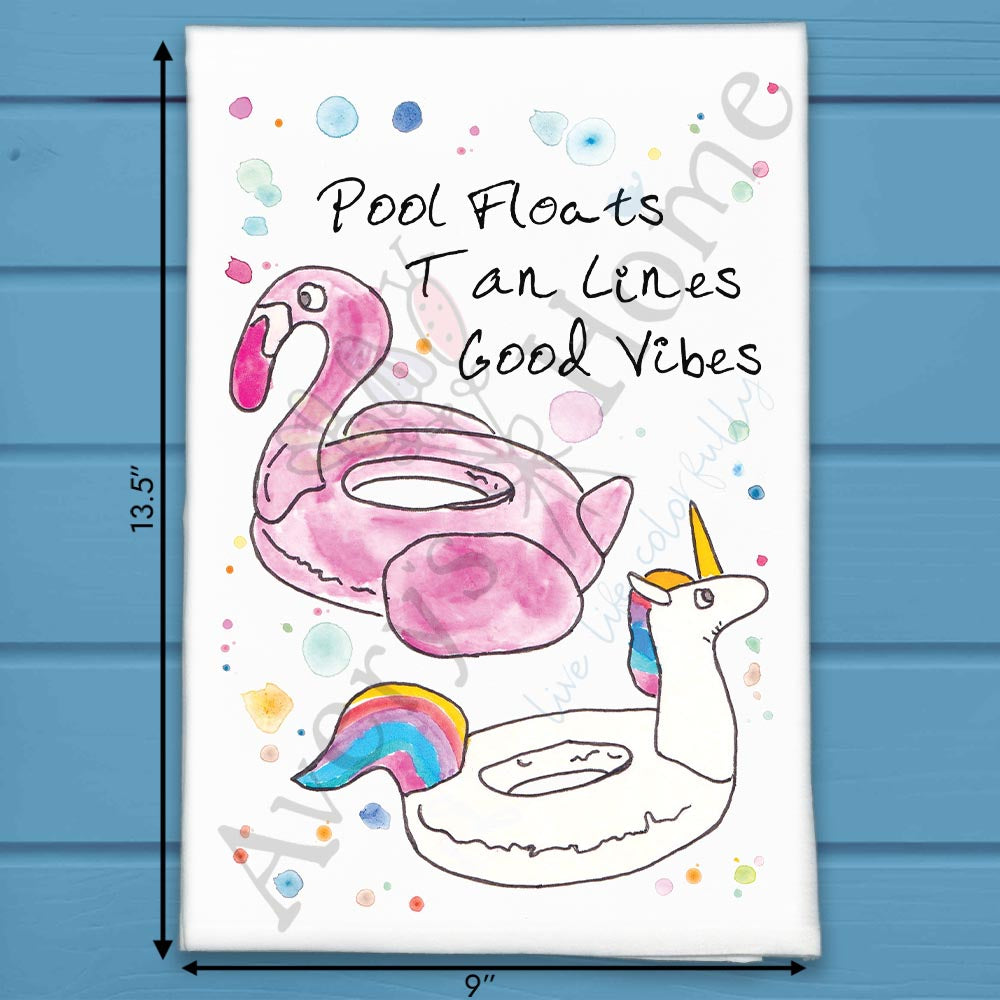 Pool Floats Tea Towel – Summer Chill Gift