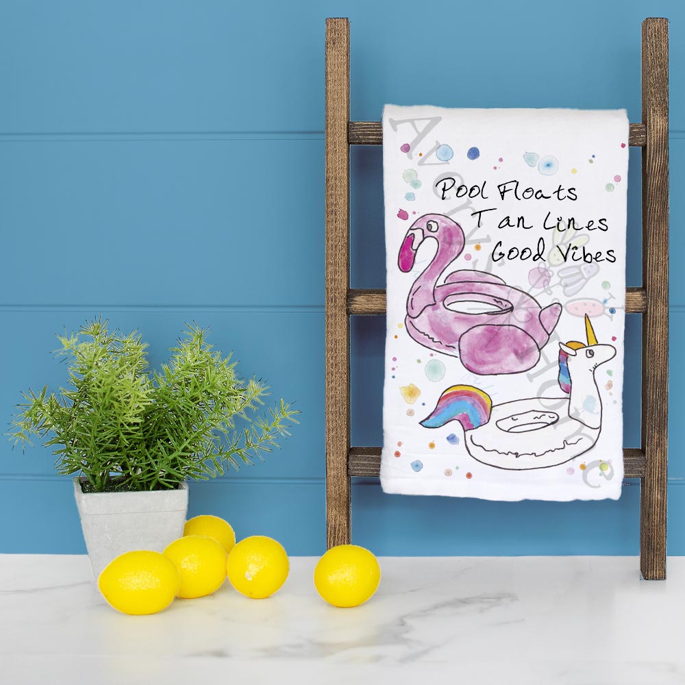 Pool Floats Tea Towel – Summer Chill Gift