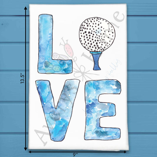 LOVE Golf Tea Towel
