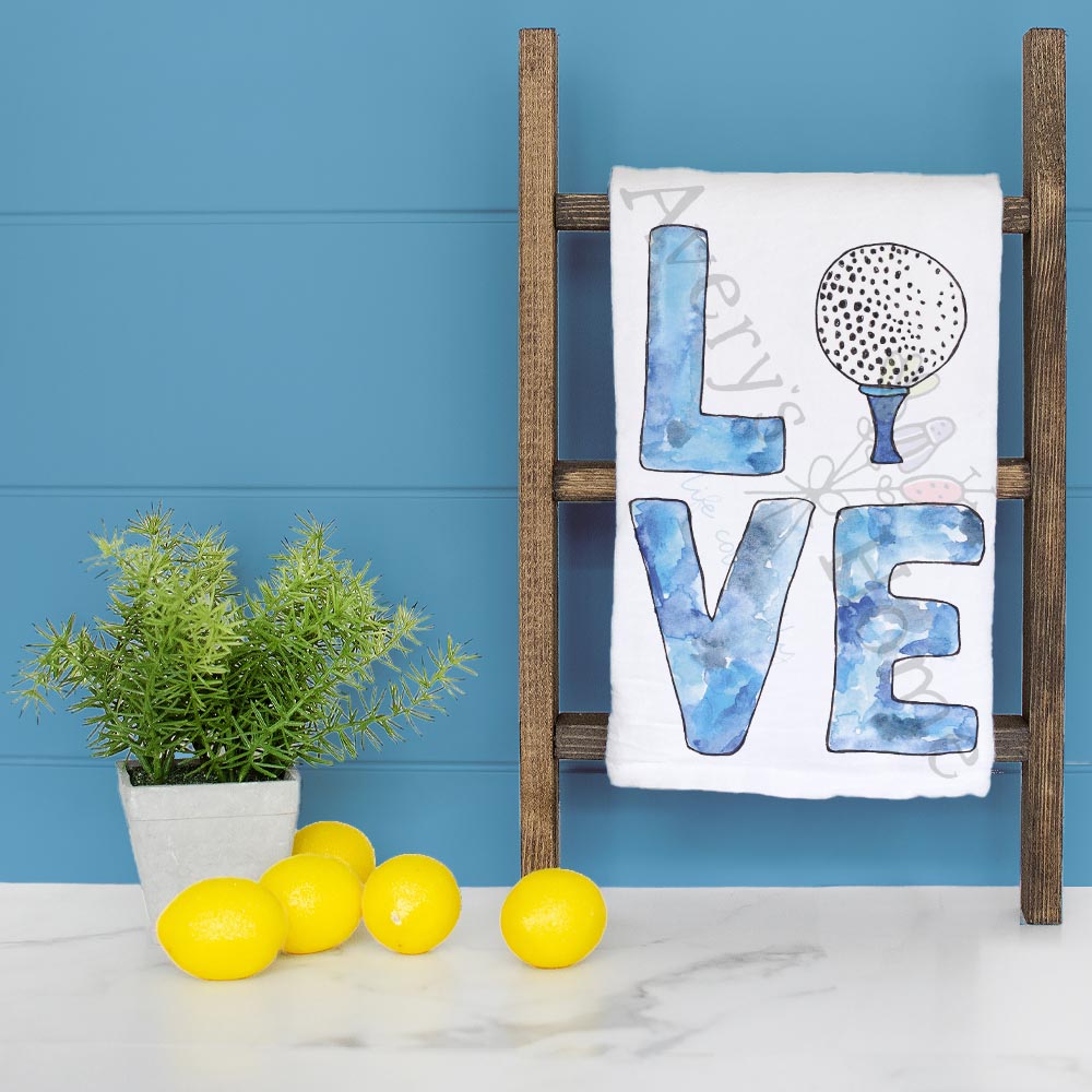 LOVE Golf Tea Towel