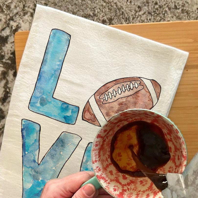 LOVE Football Tea Towel