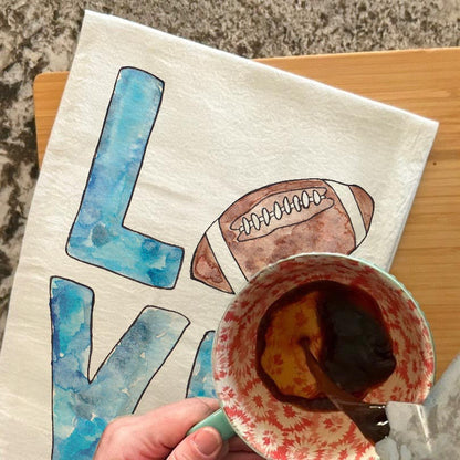 LOVE Football Tea Towel