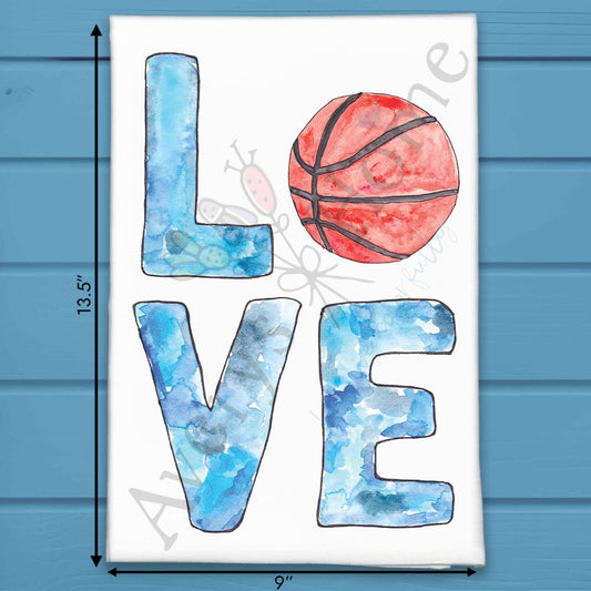 LOVE Basketball Tea Towel
