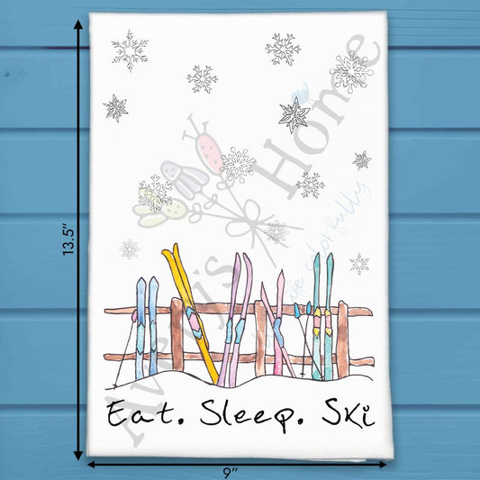 Ski All Day Tea Towel – Winter Sport Decor