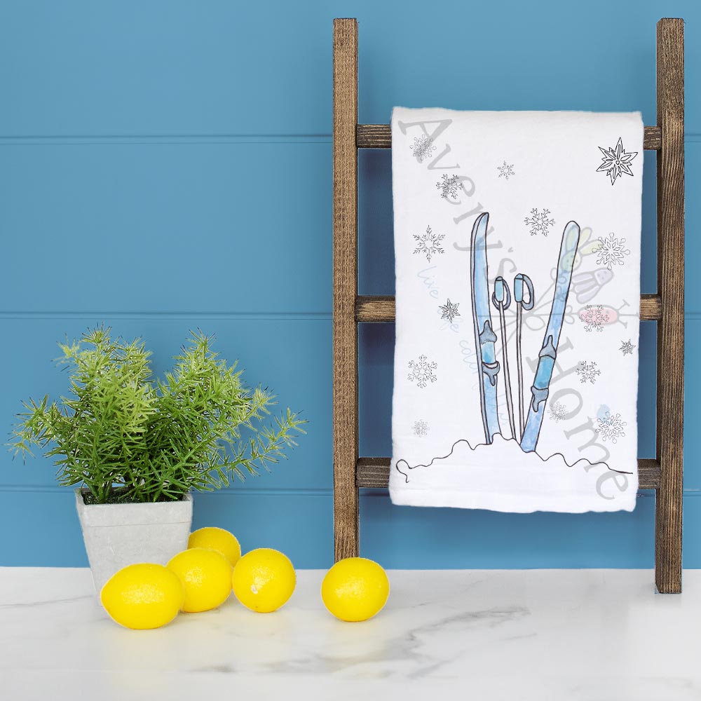Skiing Snow Tea Towel – Cold Weather Gift