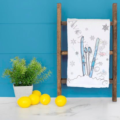 Skiing Snow Tea Towel – Cold Weather Gift
