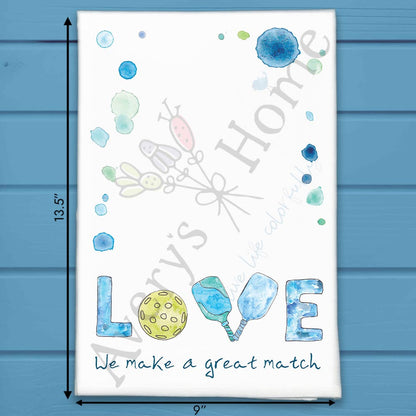 Pickleball Match Tea Towel – Valentine Paddle Gift