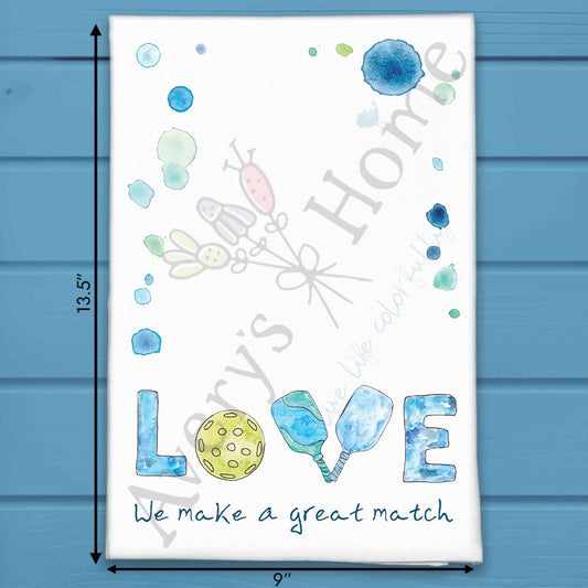 Pickleball Match Tea Towel – Valentine Paddle Gift
