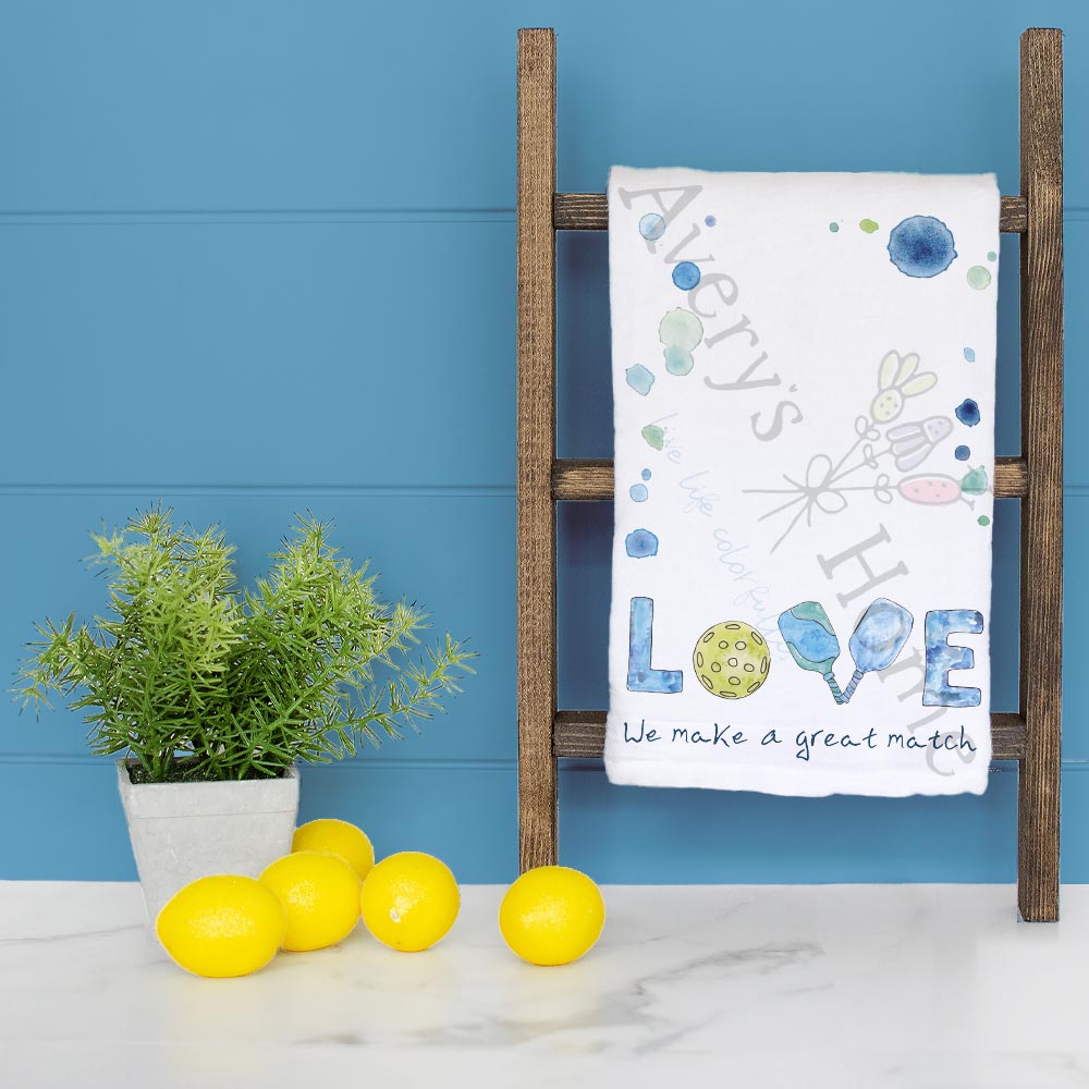 Pickleball Match Tea Towel – Valentine Paddle Gift