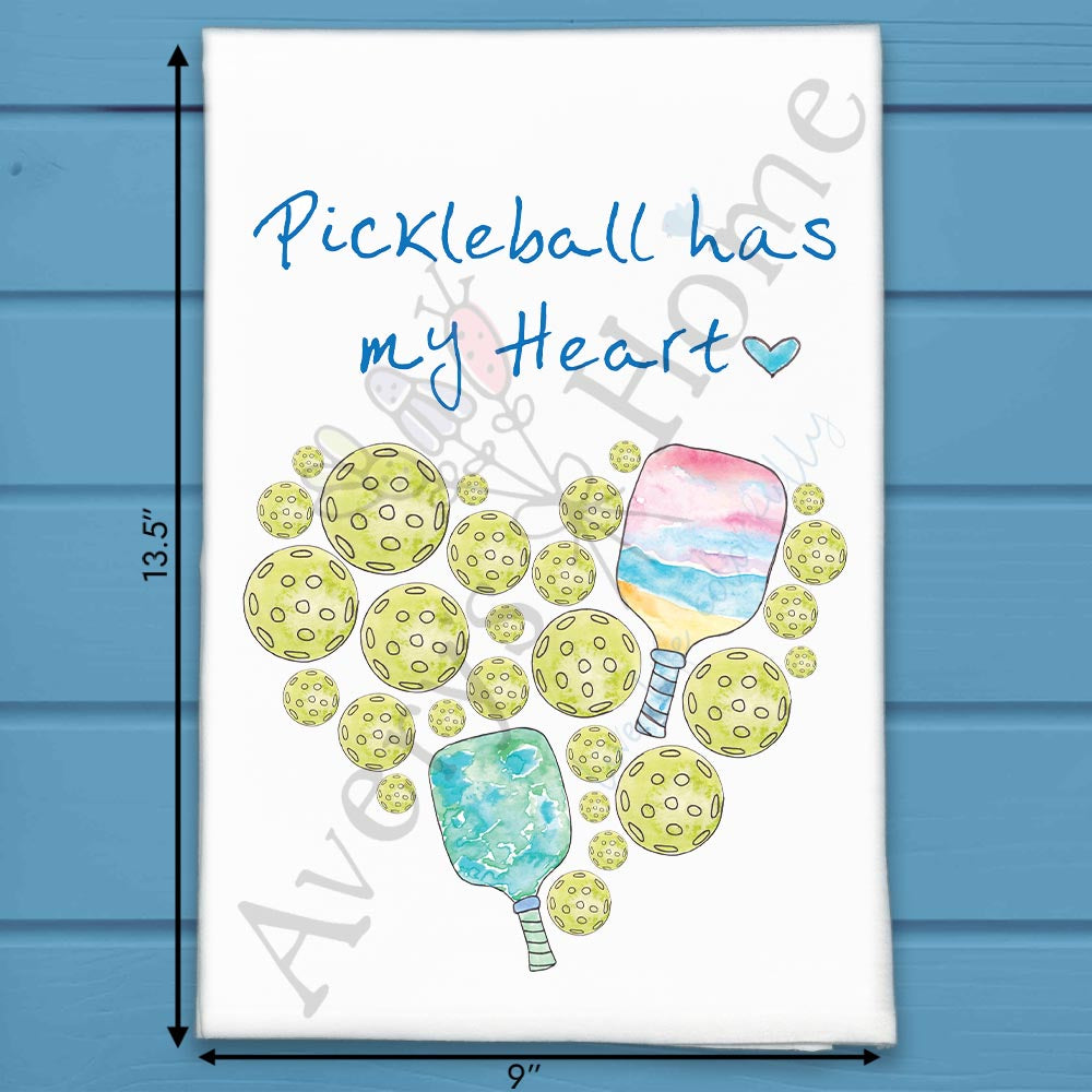 Pickleball Valentine Tea Towel – Sporty Heart Gift