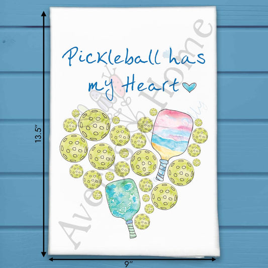 Pickleball Valentine Tea Towel – Sporty Heart Gift