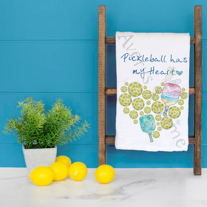 Pickleball Valentine Tea Towel – Sporty Heart Gift