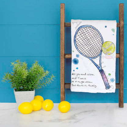 Tennis & Wine Tea Towel – Match Day Humor