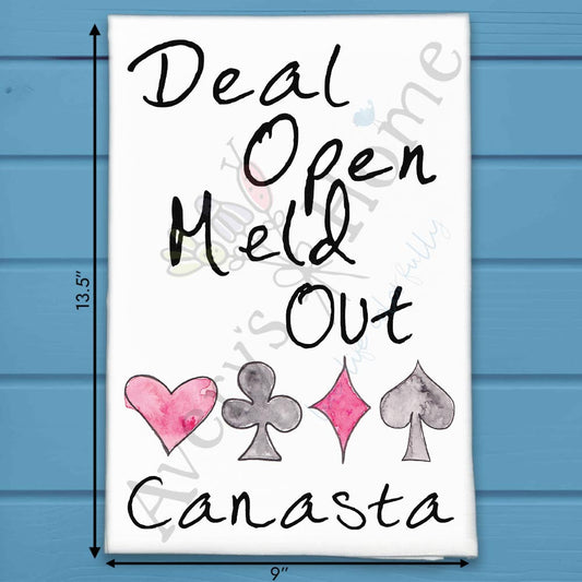 Canasta Strategy Tea Towel – Meld Humor Decor