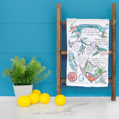 Hummingbird Bird Facts Tea Towel – Birdwatcher Decor