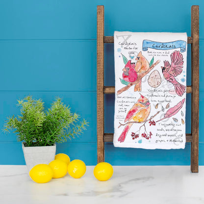 Cardinal Bird Facts Tea Towel – Nature Decor